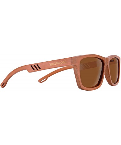 Aviator Polarized Wood Sunglasses for Men Women - Wood Frame Sunglasses with Wood Case - CZ18O890U39 $14.39