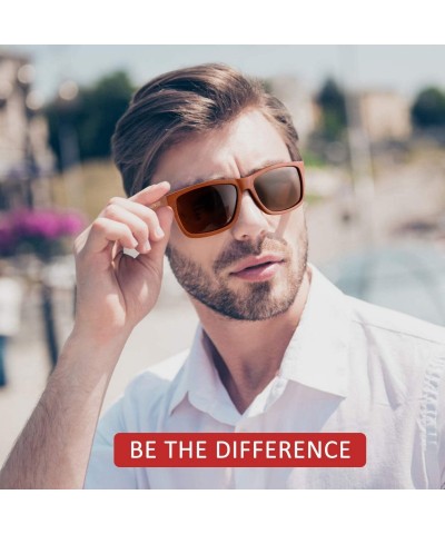 Aviator Polarized Wood Sunglasses for Men Women - Wood Frame Sunglasses with Wood Case - CZ18O890U39 $14.39