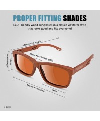 Aviator Polarized Wood Sunglasses for Men Women - Wood Frame Sunglasses with Wood Case - CZ18O890U39 $14.39