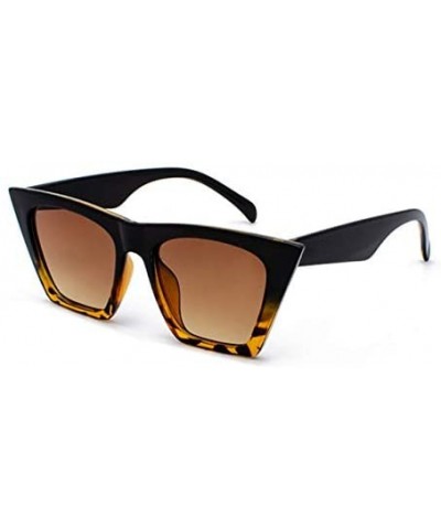 Cat Eye Sunglasses Personalized Colorful Versatile - Black Leopard - CJ198AAUW72 $61.98