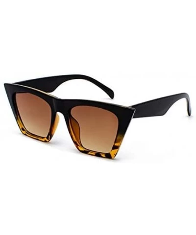 Cat Eye Sunglasses Personalized Colorful Versatile - Black Leopard - CJ198AAUW72 $61.98