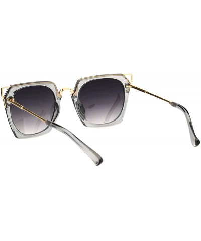 Rectangular Womens Mod Squared Gothic Trendy 80s Fashion Sunglasses - Slate Smoke - C118GLW3RXH $11.75