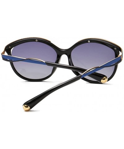 Oval Young Lady Sunglasses Top Fashion Frame Cateye Lens Light Weight Eye wear - Black/Purple - C711ZBUGQTZ $14.64