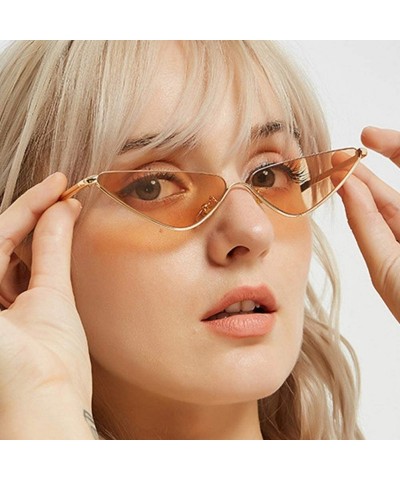 Cat Eye Narrow Cat Eye Vintage Sunglasses Women-Sexy Small Frame Shade Glasses - D - CX1905YIKSM $30.39