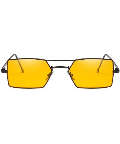 Square UV Sunglasses - Women Men Four Square Metal Frame Shades Sunglasses Integrated UV Glasses (E) - E - CI18DT2KED6 $9.43