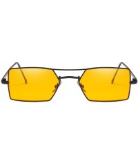 Square UV Sunglasses - Women Men Four Square Metal Frame Shades Sunglasses Integrated UV Glasses (E) - E - CI18DT2KED6 $9.43