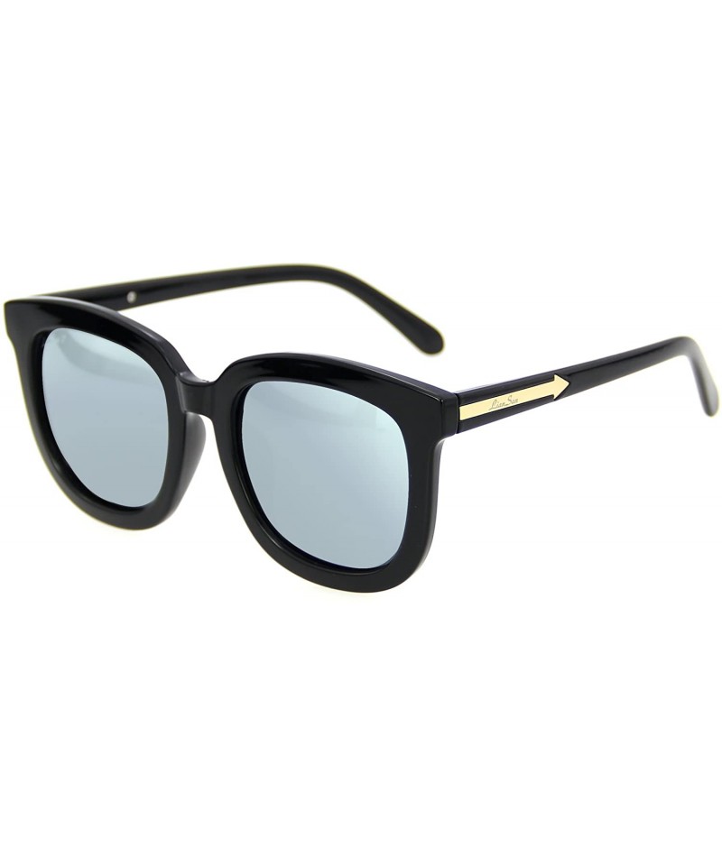 Square Designer Fashion Women Sunglasses Vintage Square Men Eyewear L502 - Black Silver - C512O2W6RRE $20.03
