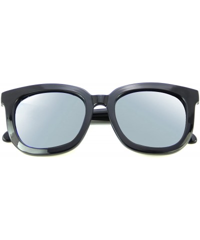 Square Designer Fashion Women Sunglasses Vintage Square Men Eyewear L502 - Black Silver - C512O2W6RRE $20.03