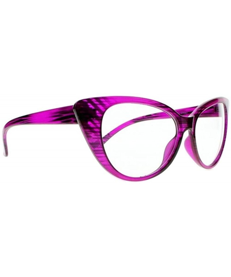 Cat Eye Women Magnification Stylish Vintage Cat Eye Tortoise Reading Glasses Readers - Purple - CB184ALN90Q $18.46