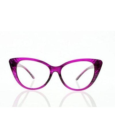 Cat Eye Women Magnification Stylish Vintage Cat Eye Tortoise Reading Glasses Readers - Purple - CB184ALN90Q $7.48