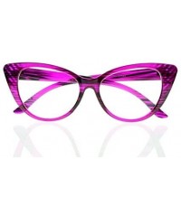 Cat Eye Women Magnification Stylish Vintage Cat Eye Tortoise Reading Glasses Readers - Purple - CB184ALN90Q $7.48
