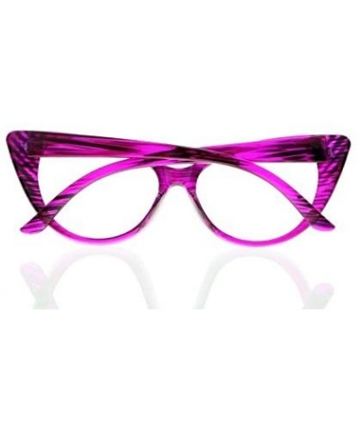 Cat Eye Women Magnification Stylish Vintage Cat Eye Tortoise Reading Glasses Readers - Purple - CB184ALN90Q $7.48