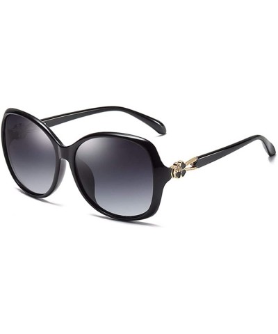Oversized Polarized sunglasses Polarized driving women's sunglasses UV protection - Black - CQ18Q0H4I3W $49.30