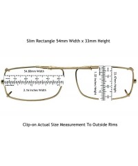 Round Slim Rectangle Polarized Clip on Sunglasses - Gold-polarized Amber Lens - CV189OCES9W $15.36