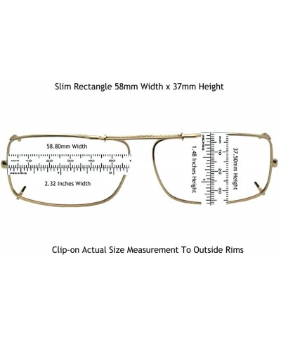 Round Slim Rectangle Polarized Clip on Sunglasses - Gold-polarized Amber Lens - CV189OCES9W $15.36