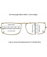 Round Slim Rectangle Polarized Clip on Sunglasses - Gold-polarized Amber Lens - CV189OCES9W $15.36