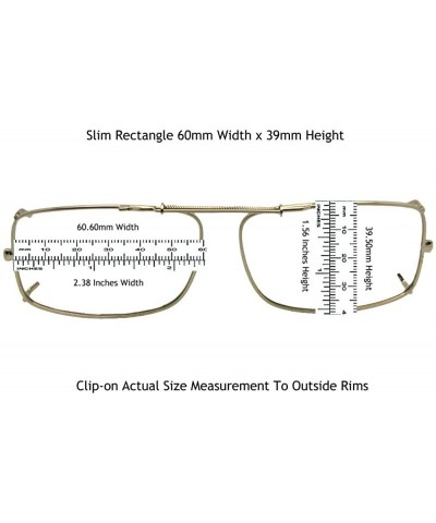 Round Slim Rectangle Polarized Clip on Sunglasses - Gold-polarized Amber Lens - CV189OCES9W $15.36