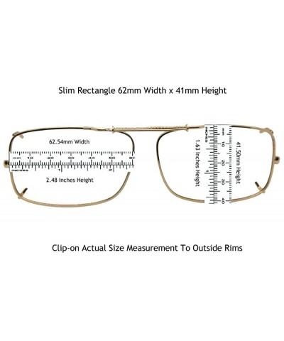 Round Slim Rectangle Polarized Clip on Sunglasses - Gold-polarized Amber Lens - CV189OCES9W $15.36
