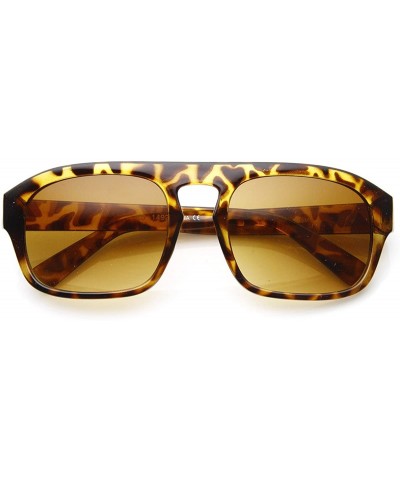 Aviator Retro Fashion Keyhole Bridge Bold Frame Flat Top Aviator Sunglasses (Tortoise) - C511ENT2P09 $11.19