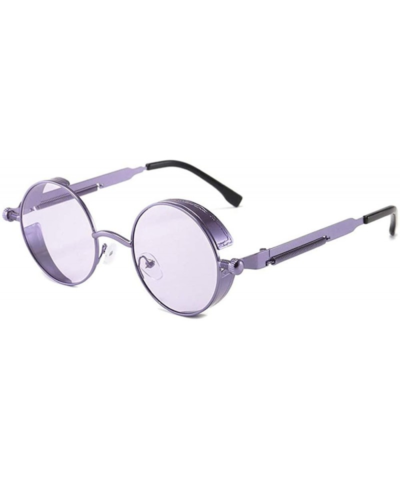 Round Retro Round - Framed with Metal Spring Prince Mirror Men's Sunglasses - 19 - CP198S798TT $27.03