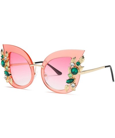 Cat Eye Sunglasses for Women Cat Eye Vintage Sunglasses Retro Oversized Glasses Eyewear Diamond - B - CD18QMWWIO6 $9.95