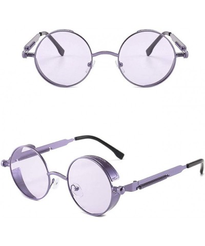 Round Retro Round - Framed with Metal Spring Prince Mirror Men's Sunglasses - 19 - CP198S798TT $47.30