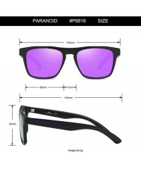 Square Retro Polarized Sunglasses for Men/Women UV Protection Ultra Light Classic Rectangular Mirrored Sun Glasses P8816 - CJ...