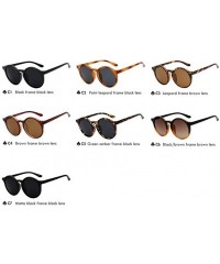 Oval sunglasses for women Retro Oval Frame Sunglasses Mens Leopard Shades - Matte-black-frame - CA18WZQX9T2 $35.51