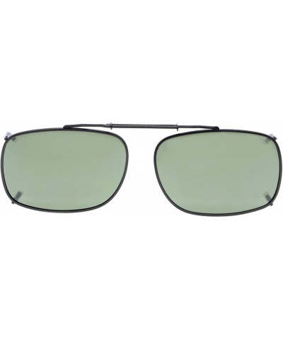 Square Rectangular Polarized Lens Clip On Sunglasses 57mm Wide x 41mm Height Millimeters - C64-g15 - CS18IU0S9TW $9.66