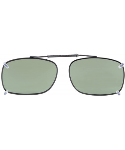 Square Rectangular Polarized Lens Clip On Sunglasses 57mm Wide x 41mm Height Millimeters - C64-g15 - CS18IU0S9TW $9.66