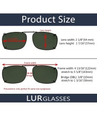 Square Rectangular Polarized Lens Clip On Sunglasses 57mm Wide x 41mm Height Millimeters - C64-g15 - CS18IU0S9TW $9.66