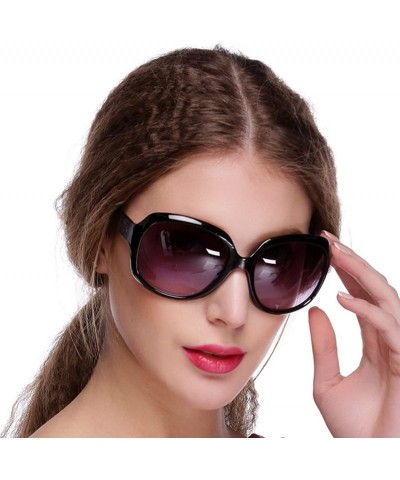 Oversized Women's Retro Vintage Style Shades Fashion Oversized Sunglasses Outdoor Driving Eyewear Glasses - Black - C918U3CRK...