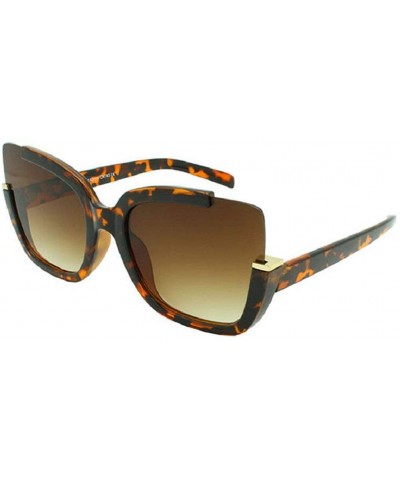 Rimless Semi Rimless Square Butterfly Sunglasses - Tortoise & Gold Frame - CC185NM73QR $19.04