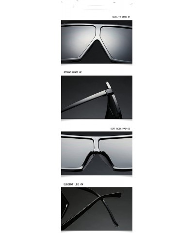 Square Designer Oversized Women Men Mirrored Sunglasses Hiphop Square Full Frame - Red - CQ188NE42YQ $21.74
