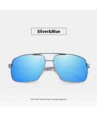 Aviator Polarized Avaitor Sunglasses Al-Mg for Men Driving Sun Glasses Women - Silver Blue - CM1953WSS2O $16.88