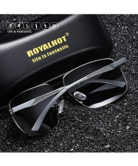 Aviator Polarized Avaitor Sunglasses Al-Mg for Men Driving Sun Glasses Women - Silver Blue - CM1953WSS2O $16.88