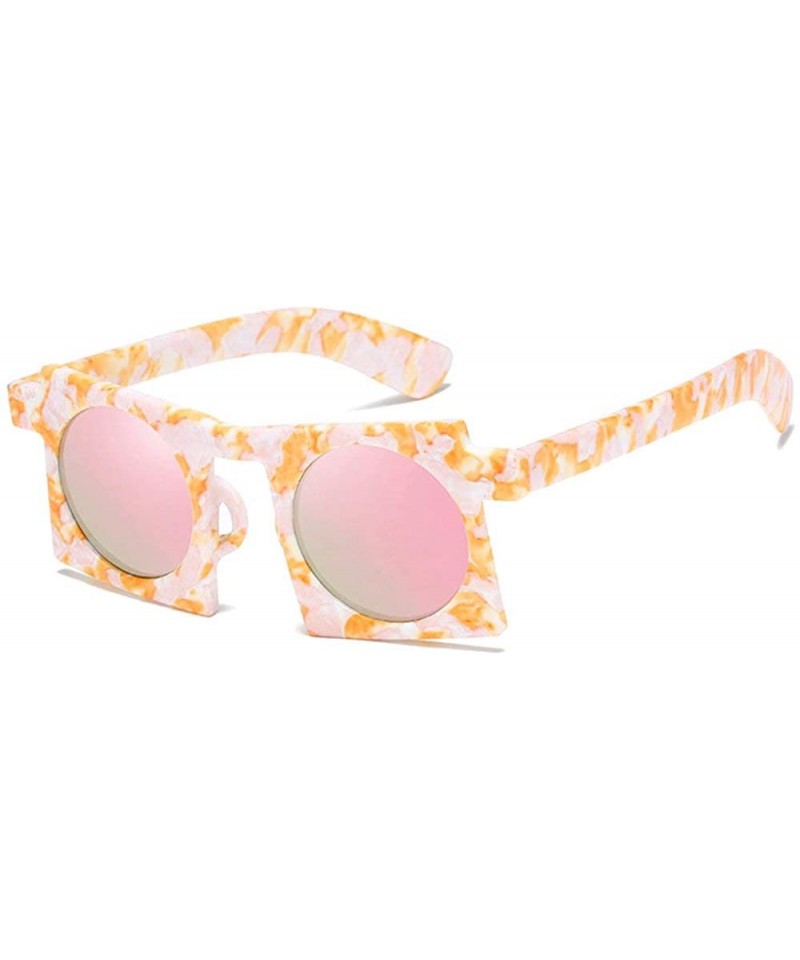 Square 2019 Unique Unisex Small sun glasses vintage Square gradient punk sun glasses shades uv400 - Pink - CV18NYC34HH $10.63