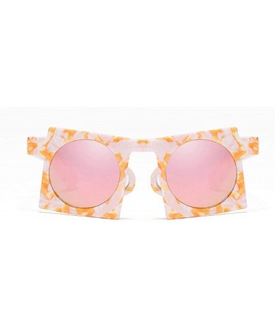 Square 2019 Unique Unisex Small sun glasses vintage Square gradient punk sun glasses shades uv400 - Pink - CV18NYC34HH $10.63