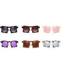 Square 2019 Unique Unisex Small sun glasses vintage Square gradient punk sun glasses shades uv400 - Pink - CV18NYC34HH $10.63