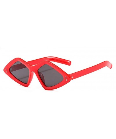 Wrap Unisex Irregular Diamond Shaped Fashion Lightweight Polarized Sunglasses - Red - CR196LYZCOT $16.90