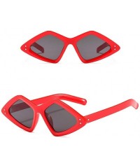 Wrap Unisex Irregular Diamond Shaped Fashion Lightweight Polarized Sunglasses - Red - CR196LYZCOT $7.24