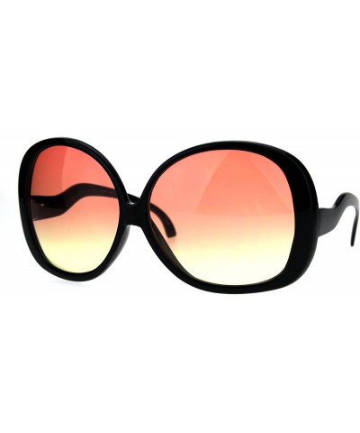 Butterfly Womens Drop Temple Butterfly Oceanic Gradient Plastic Sunglasses - Black Orange Yellow - C3186GK7OAC $18.18