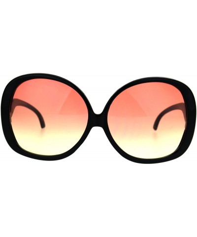 Butterfly Womens Drop Temple Butterfly Oceanic Gradient Plastic Sunglasses - Black Orange Yellow - C3186GK7OAC $17.70