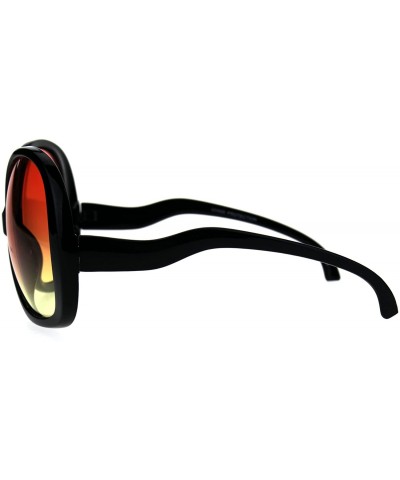 Butterfly Womens Drop Temple Butterfly Oceanic Gradient Plastic Sunglasses - Black Orange Yellow - C3186GK7OAC $17.70