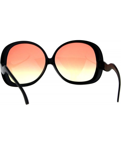 Butterfly Womens Drop Temple Butterfly Oceanic Gradient Plastic Sunglasses - Black Orange Yellow - C3186GK7OAC $7.51