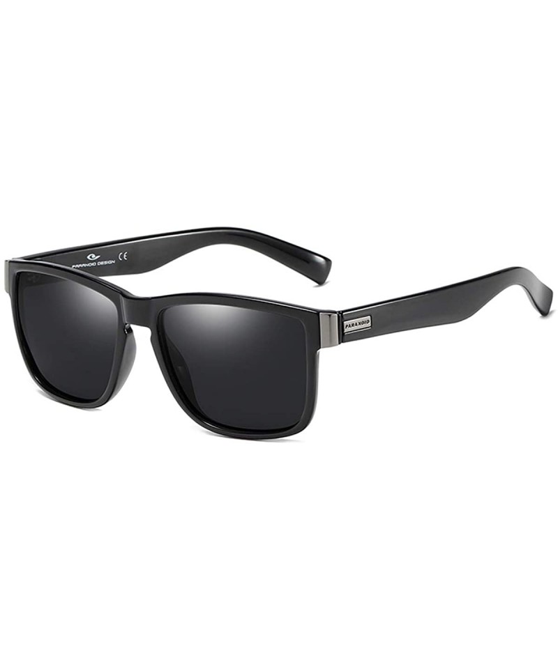 Sport Polarized Sunglasses cycling sunglasses Mirrored - Black - C718UKYGDYA $28.11