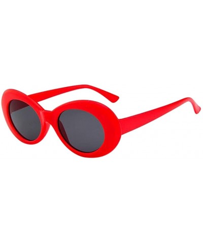 Oval Women's Men Sunglasses-Vintage Clout Oval Shades Sunglasses Eyewear - J - CY18E4O8XTL $16.96