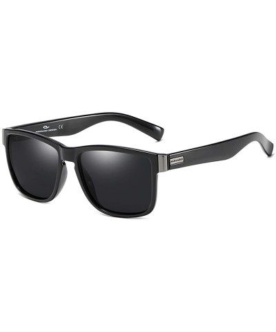 Sport Polarized Sunglasses cycling sunglasses Mirrored - Black - C718UKYGDYA $11.68