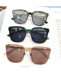 Square Women Oversize Sunglasses Vintage Men Fashion Brand Designer Square Sun Glasses UV400 Eyewear - C06 - CD18W0MT3OH $27.75