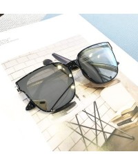 Square Women Oversize Sunglasses Vintage Men Fashion Brand Designer Square Sun Glasses UV400 Eyewear - C06 - CD18W0MT3OH $27.75